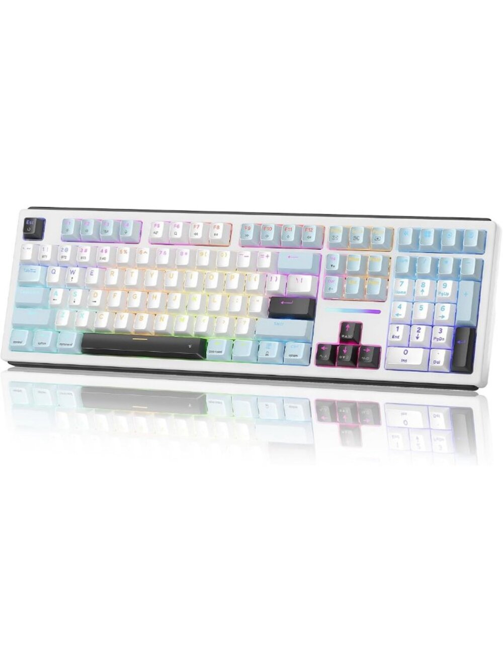 Wireless Mechanical Gaming Keyboard, 108 Keys, RGB Backlit, Hot-Swap, Noise